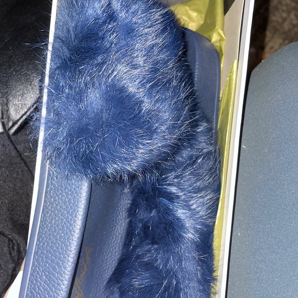 Womens fuzzy slides